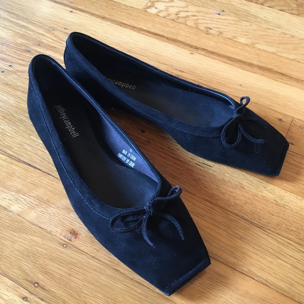 Jeffery Campbell Black Suede Flats from Anthropologie